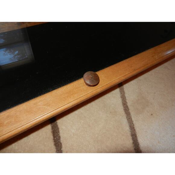 Two Flea Market Display Case Portable Wood with Handels,Velvet Lining 49" long - Picture 4 of 10